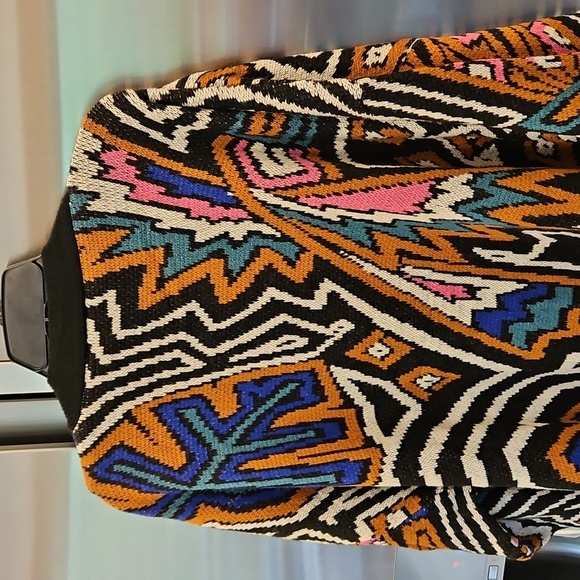 💕FARM RIO💕 Caramel Tropical Stripes Cardigan ~ Tropical Stripes Print XL NWT - Picture 11 of 16